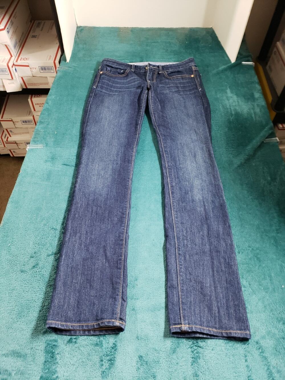 Gap Jeans Size 0 Womens Blue Denim Stretch Pants Ladies Mid Rise Straight